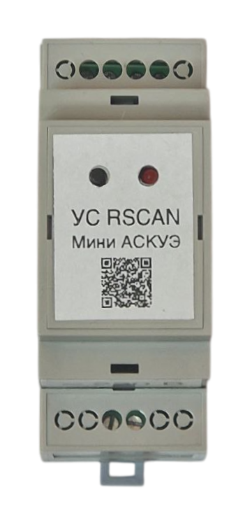 УС-RSCAN — вид спереди, этикетка и клеммы CAN
