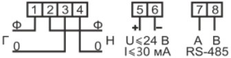 Клеммы счётчика МИРТЕК-1